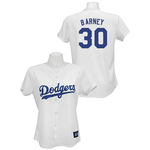 Darwin Barney #30 mlb Jersey-L A Dodgers Women's Authentic Home White Baseball Jersey